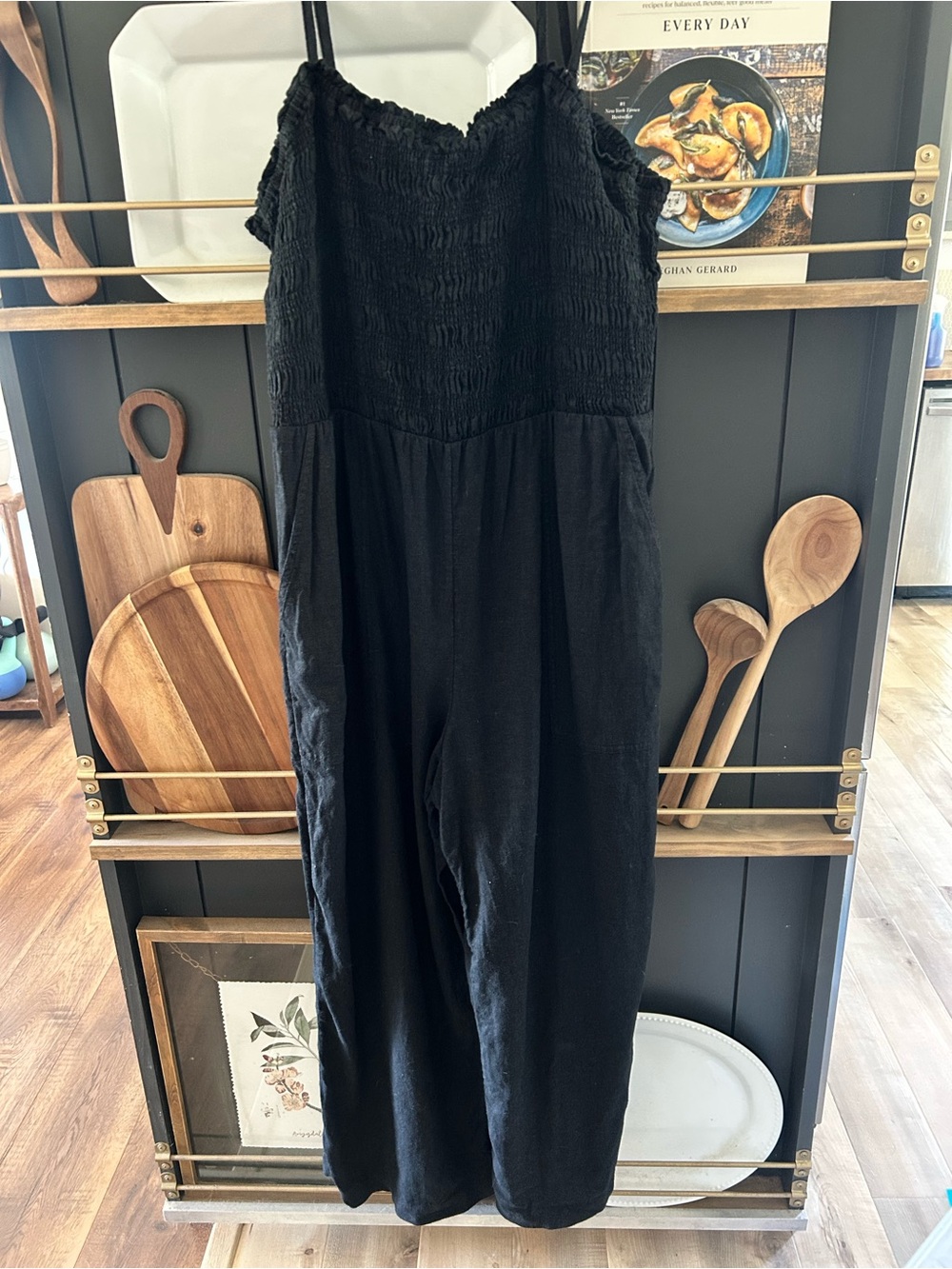 Universal Thread Black Sleeveless Smocked Jumpsuit